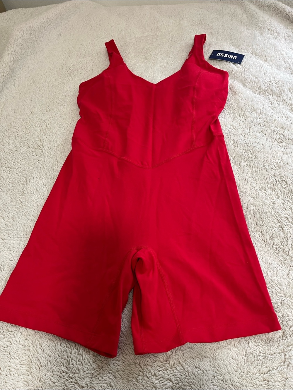 Womens Red Sleeveless Bodysuit Romper